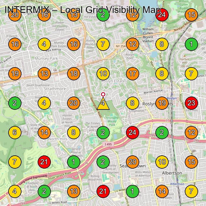 INTERMIX Clothing Store GeoGrid ranking map for Manhasset NY